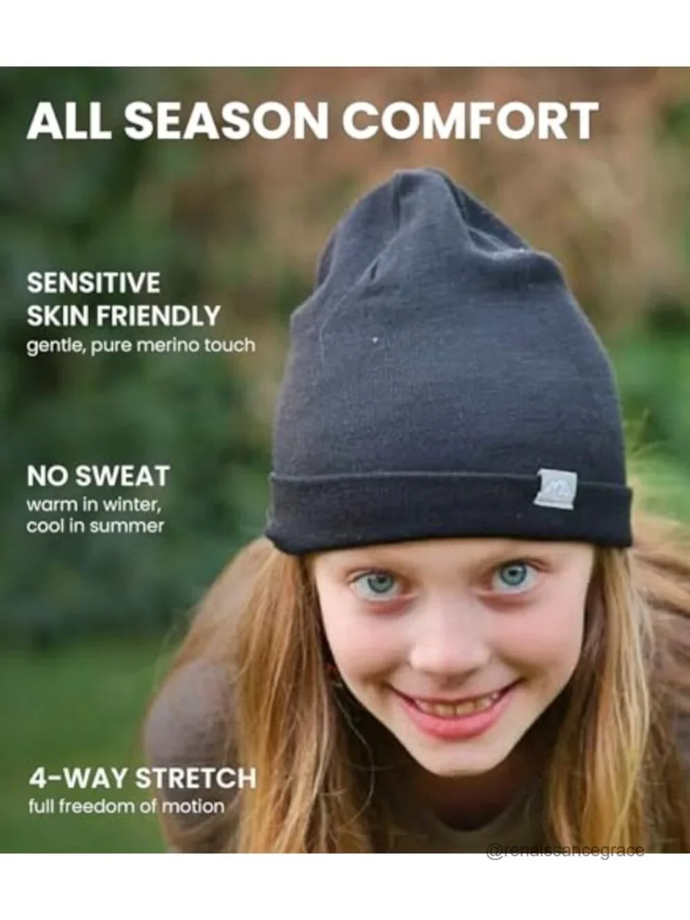 100% Merino Wool Kids Beanie Unisex Stretchy Toddler Hat